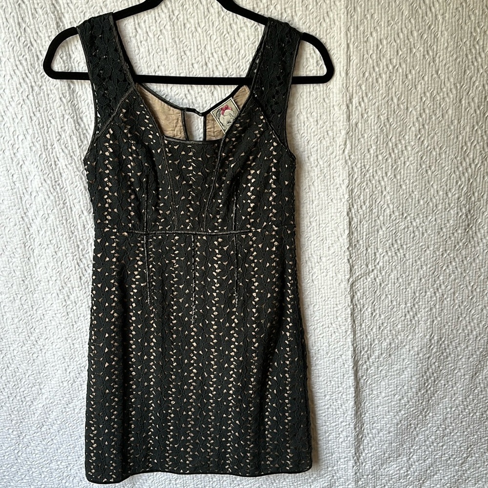 Yoana Baraschi Black Floral Eyelet Dress